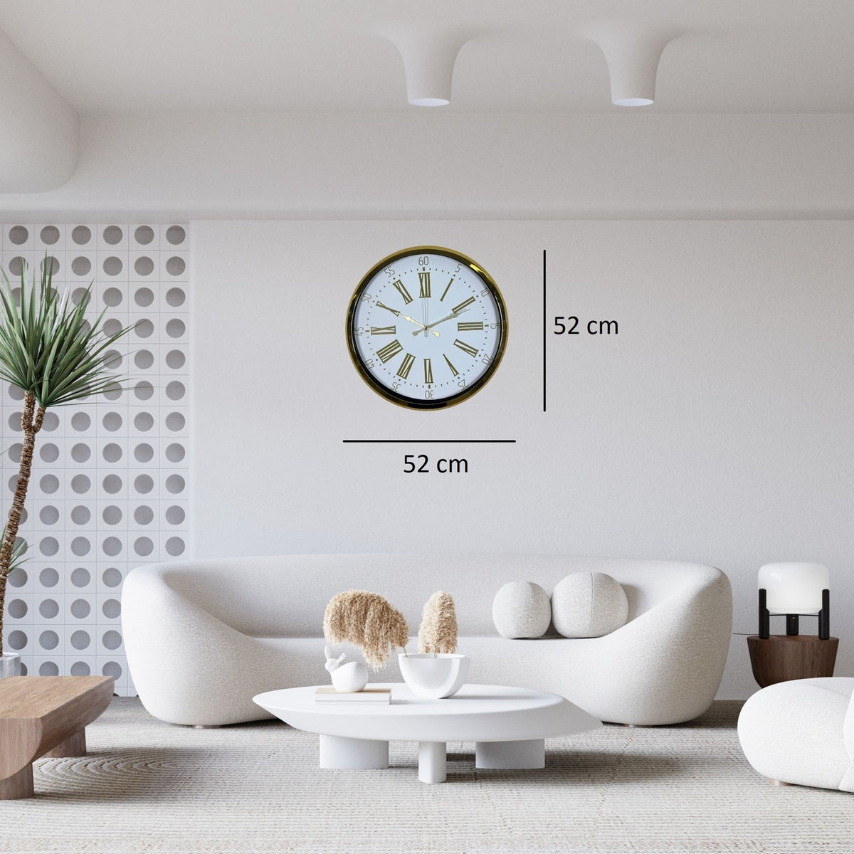 Gold Altın Zarafet 52 x 52 Cm Duvar Saati