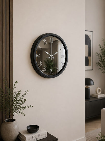Siyah Imperial Aynalı 40 x 40 Cm Duvar Saati