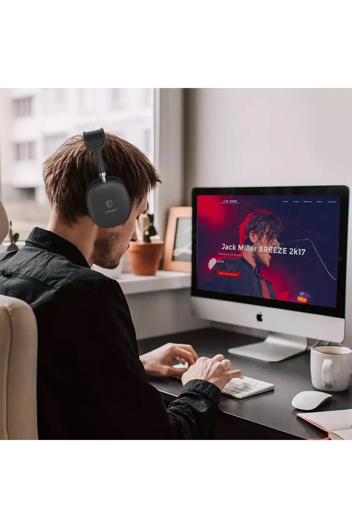 Earldom BH102 Kafaüstü Bluetooth Kulaklık - Siyah