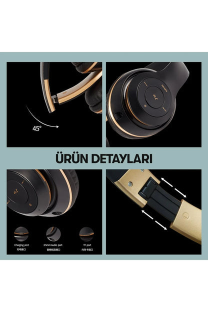 Earldom BH43 Katlanabilir Kafaüstü Bluetooth Kulaklık - Siyah