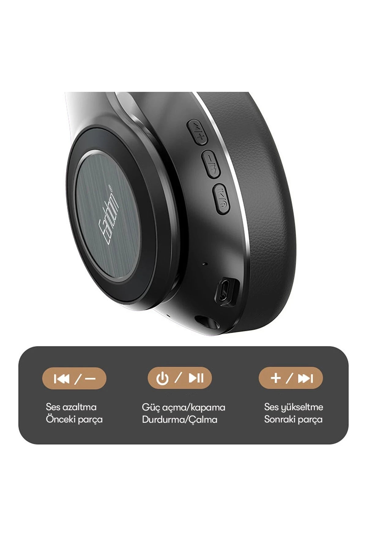 Earldom BH71 Kafaüstü Bluetooth Kulaklık - Siyah