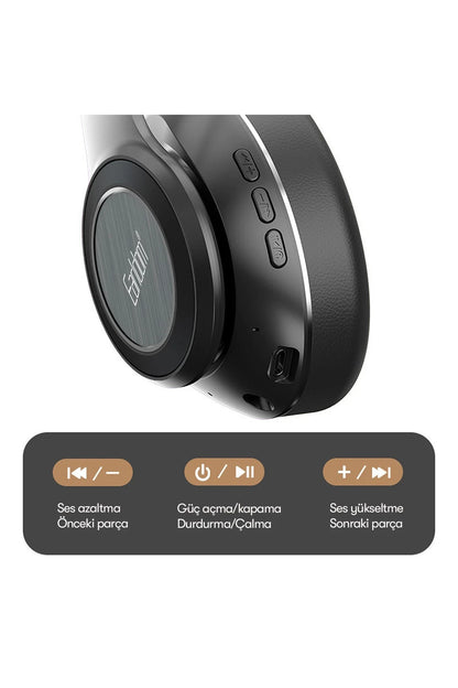 Earldom BH71 Kafaüstü Bluetooth Kulaklık - Siyah