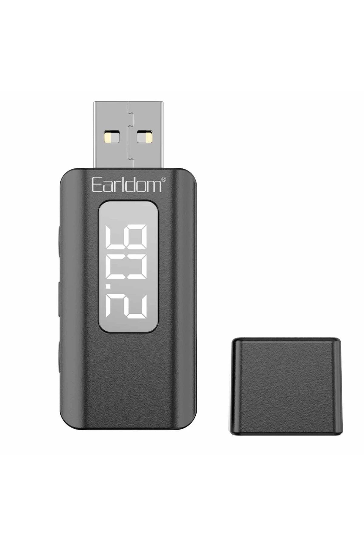 Earldom BR17 BT 5.3 SD Kart ve Aux Çıkışlı Arama Destekli Dijital Ekranlı 2in1 USB FM Transmitter - Siyah