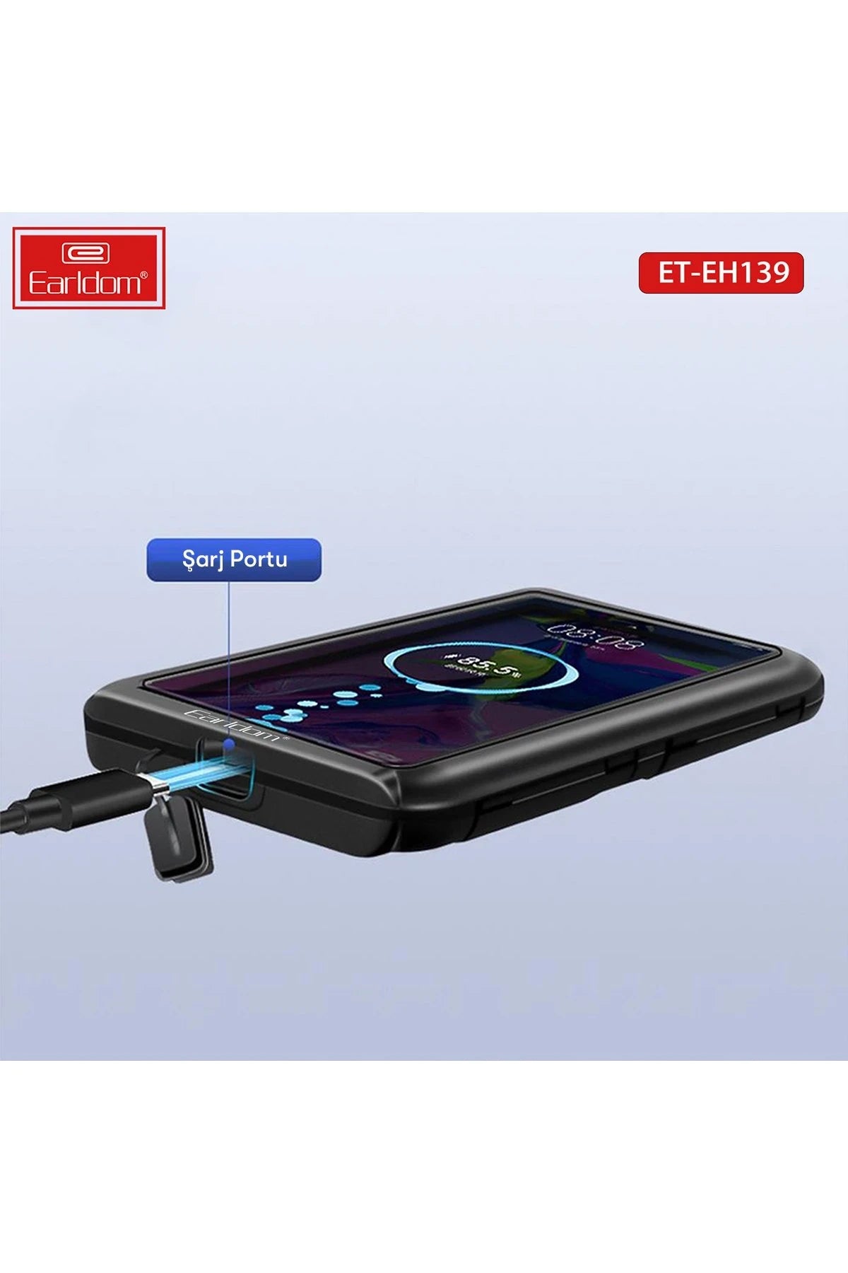Earldom EH139 Motosiklet İçin Su Geçirmez Ayarlanabilir Telefon Tutucu - Siyah
