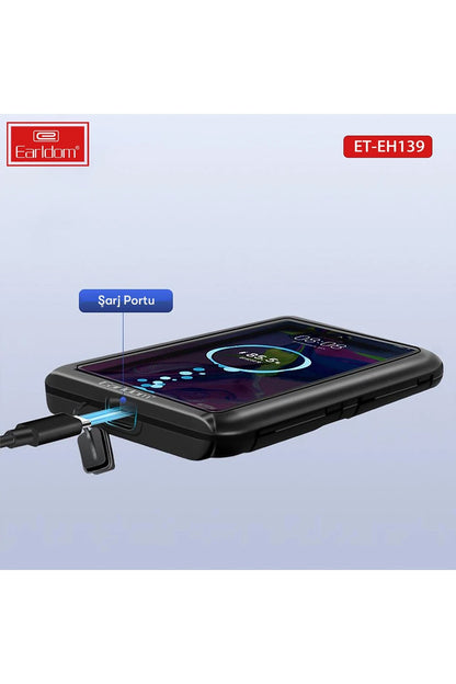 Earldom EH139 Motosiklet İçin Su Geçirmez Ayarlanabilir Telefon Tutucu - Siyah