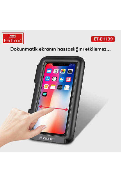 Earldom EH139 Motosiklet İçin Su Geçirmez Ayarlanabilir Telefon Tutucu - Siyah