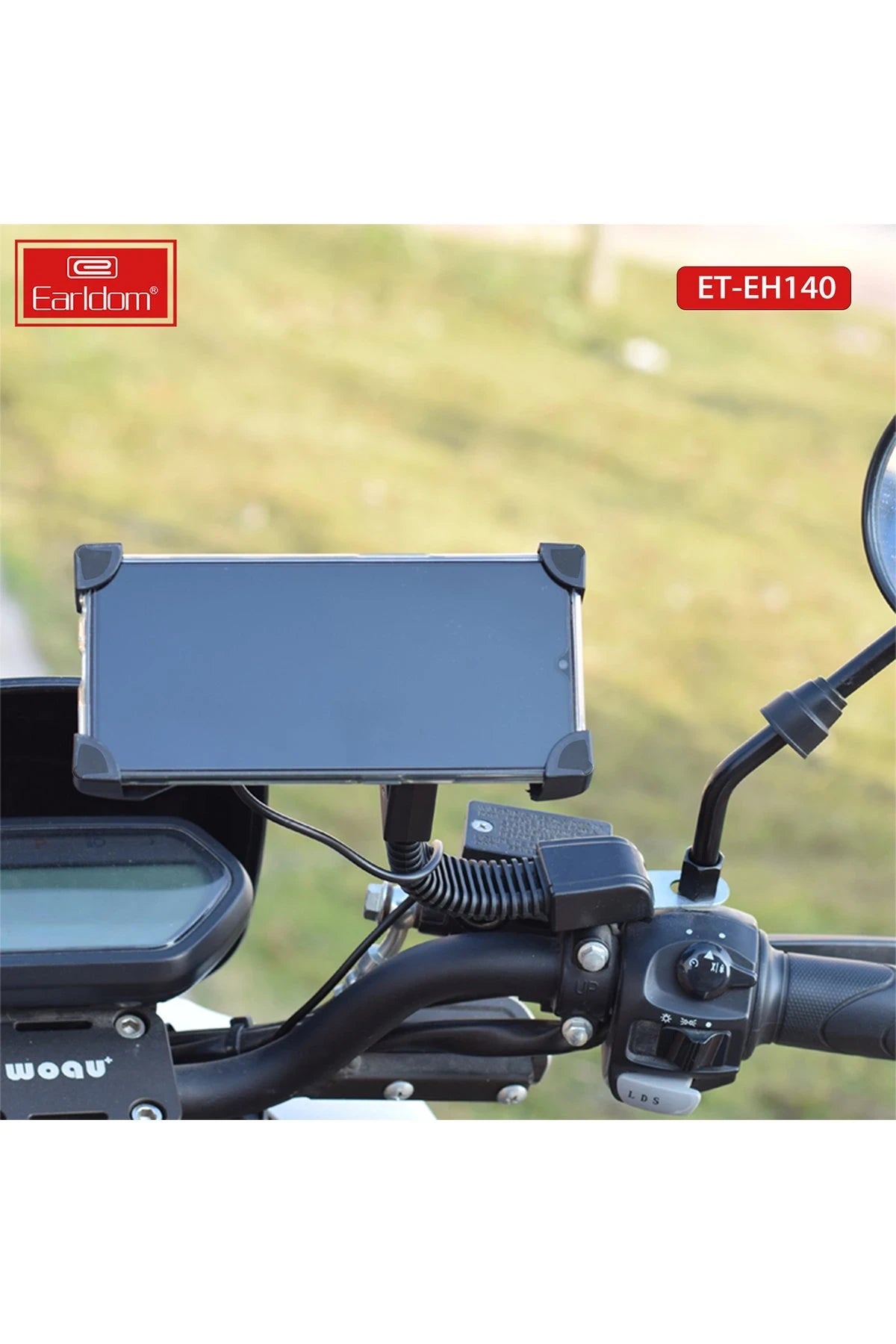 Earldom EH140 Motosiklet İçin Ayarlanabilir Telefon Tutucu - Siyah