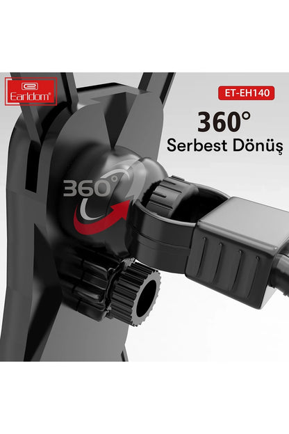 Earldom EH140 Motosiklet İçin Ayarlanabilir Telefon Tutucu - Siyah