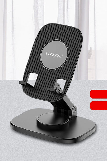 Earldom EH176 360 Derece Ayarlanabilir Katlanabilir Masaüstü Telefon Tutucu - Siyah