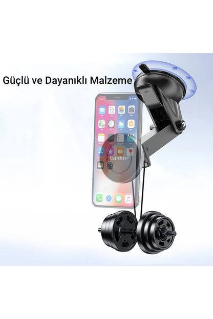 Earldom EH211 Ayarlanabilir Vantuzlu Magsafe Araç Tutucu - Siyah