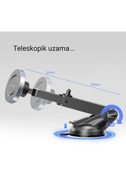 Earldom EH211 Ayarlanabilir Vantuzlu Magsafe Araç Tutucu - Siyah