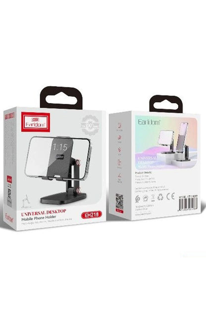 Earldom EH218 Ayarlanabilir Katlanabilir Masaüstü Telefon ve Mini Tablet Tutucu - Siyah