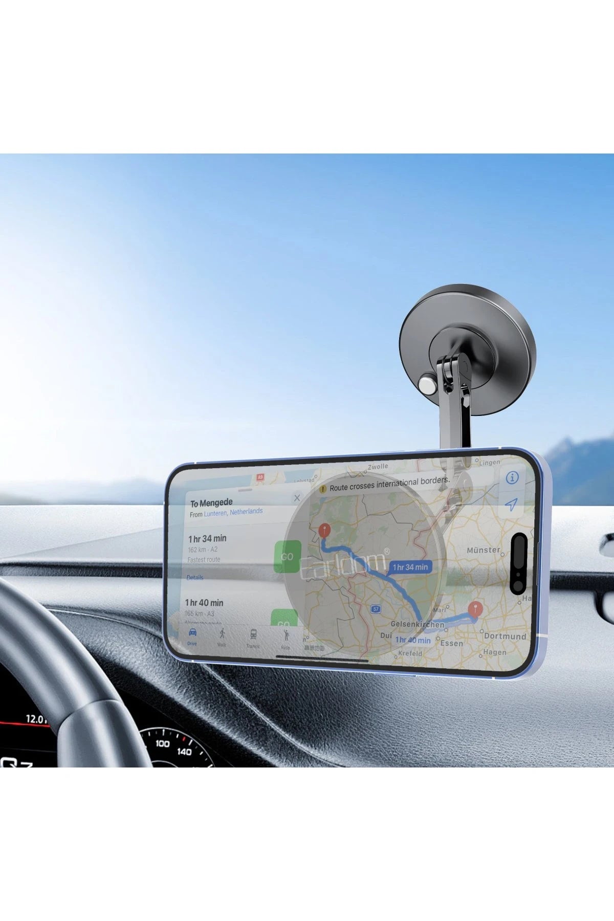 Earldom EH266 360 Derece Ayarlanabilir Yapışkanlı Mıknatıslı Magsafe Araç Tutucu - Siyah
