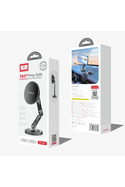 Earldom EH266 360 Derece Ayarlanabilir Yapışkanlı Mıknatıslı Magsafe Araç Tutucu - Siyah