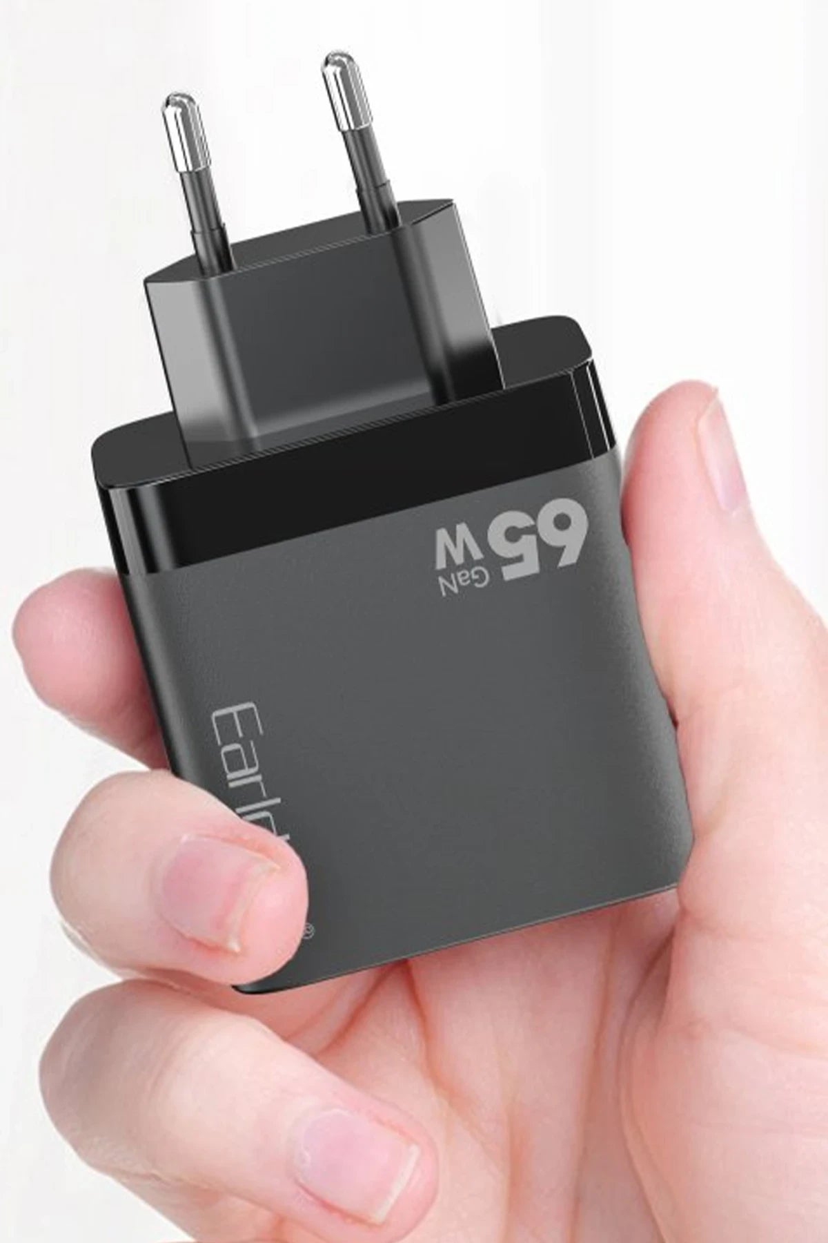 Earldom EU41 2 Adet Type-C ve 1 Adet USB Çıkışlı 65W GAN Şarj Aleti - Siyah