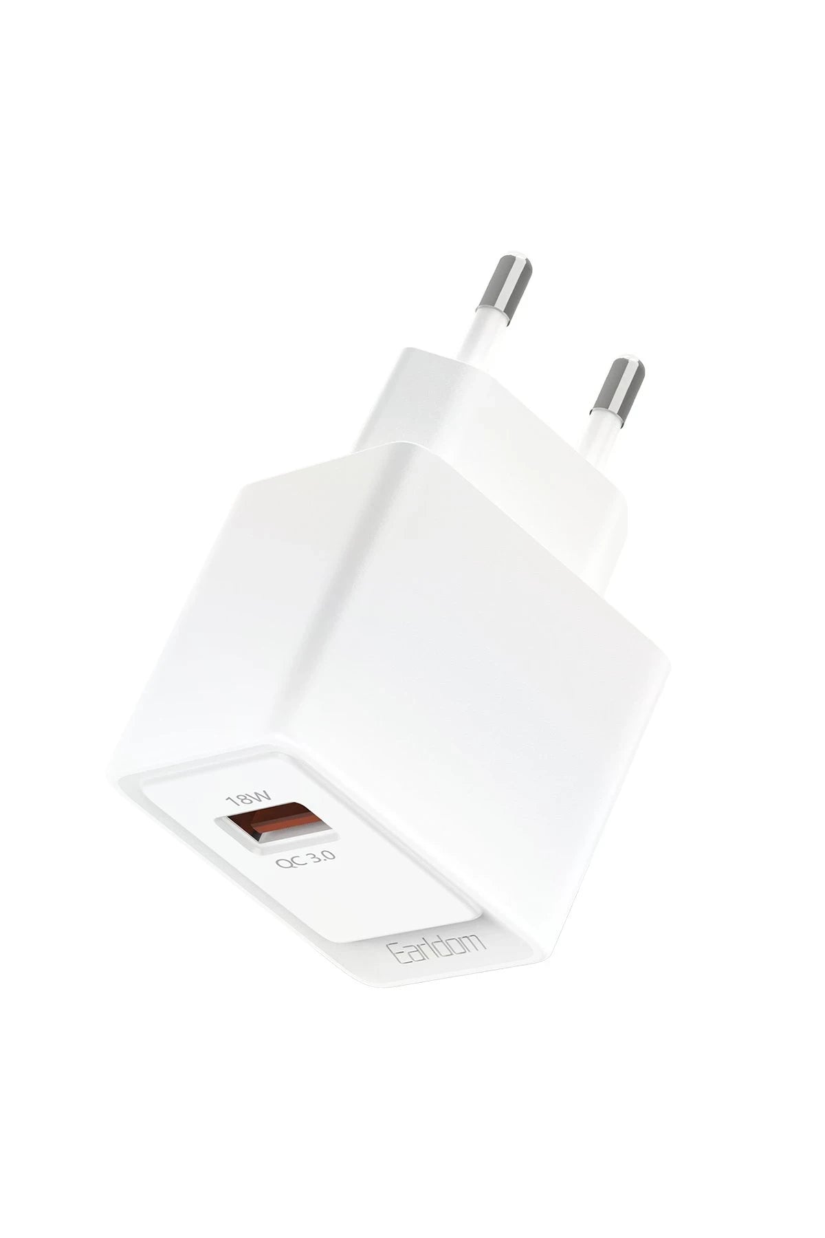 Earldom EU45 18W USB QC 3.0 Çıkışlı ve USB to Lightning Kablolu PD Hızlı Şarj Cihazı - Beyaz