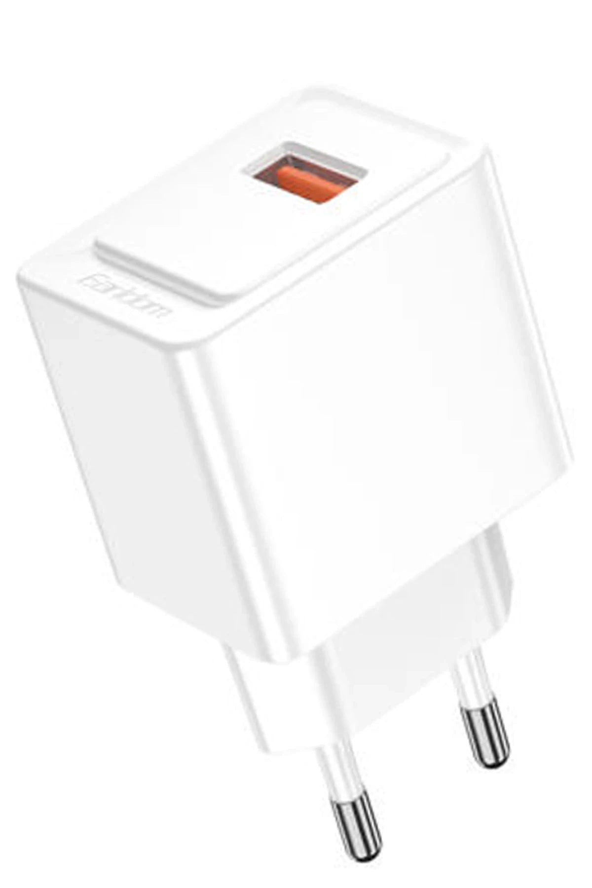Earldom EU45 18W USB QC 3.0 Çıkışlı ve USB to Type-C Kablolu PD Hızlı Şarj Cihazı - Beyaz