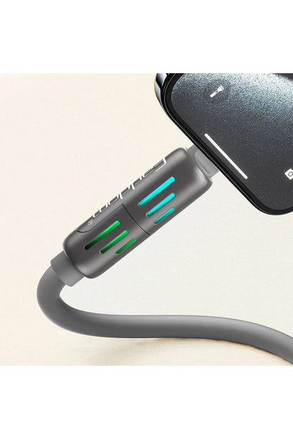 Earldom IC02 4in1 240W Type-C to Type-C Ekstra 2.4A USB to Lightning ve 30W Type-C to Lightninge Dönüşme Özellikli PD Hızlı Şarj Kablosu - Gri