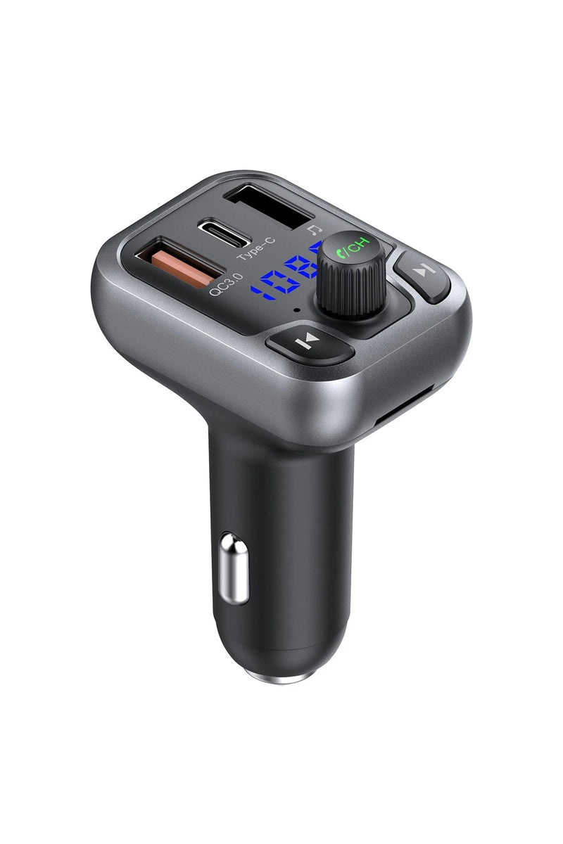 Earldom M63 Bluetooth USB 3.0 ve Type-C PD Hızlı Şarj FM Transmitter - Siyah
