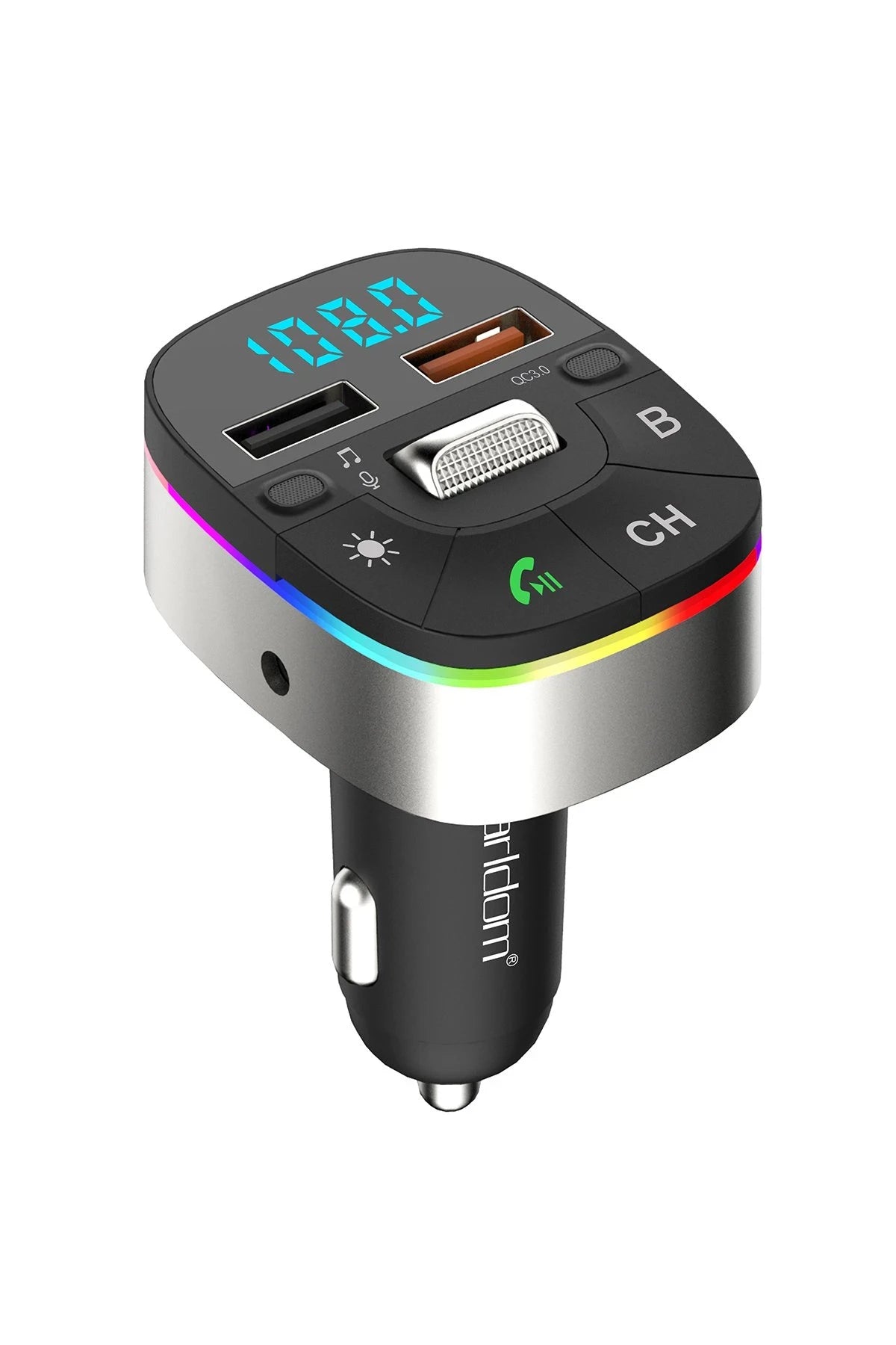 Earldom M74 Bluetooth USB 3.0 Dijital Ekranlı FM Transmitter - Siyah