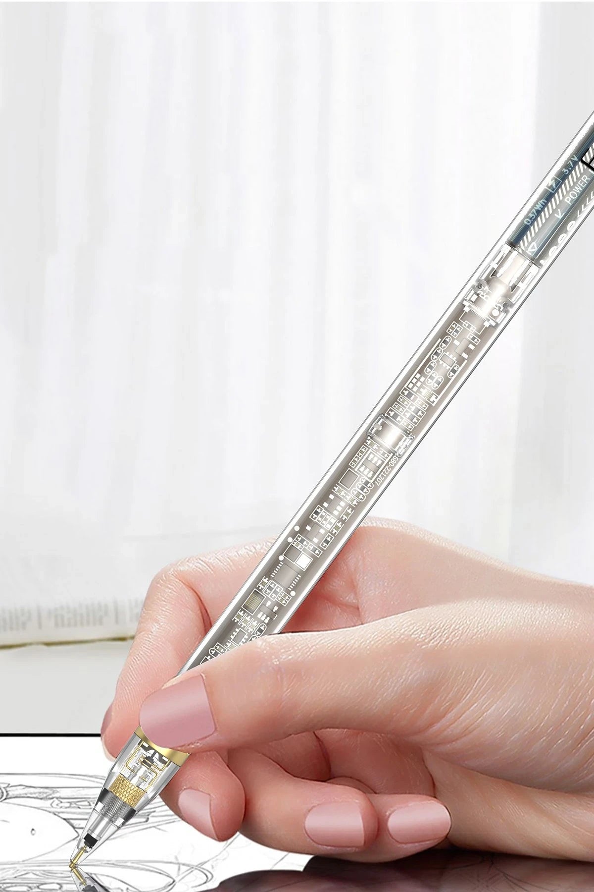 Earldom P5 Transparan Dokunmatik Stylus Kalem - Beyaz