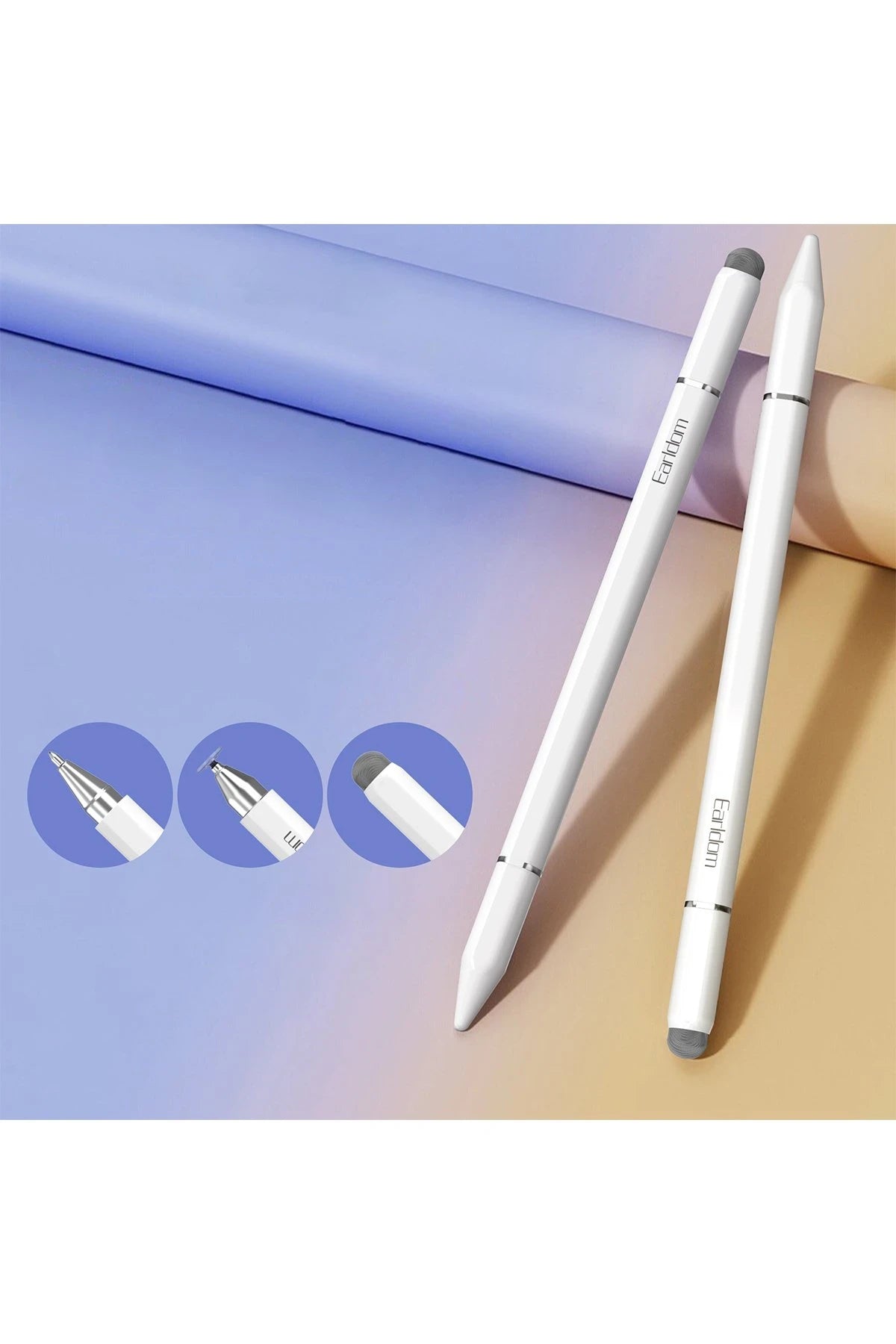 Earldom P6 3in1 Universal Dokunmatik Stylus Kalem - Beyaz