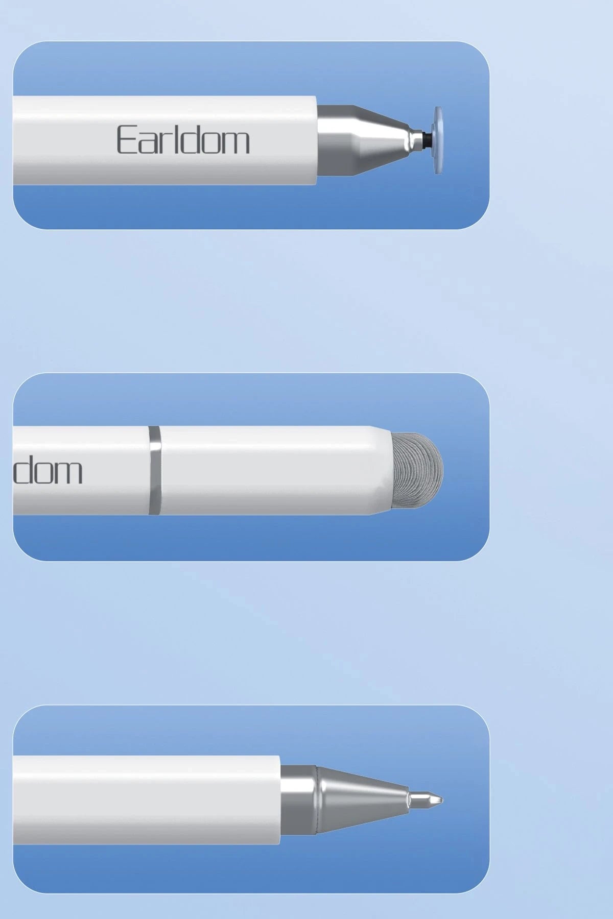 Earldom P6 3in1 Universal Dokunmatik Stylus Kalem - Beyaz
