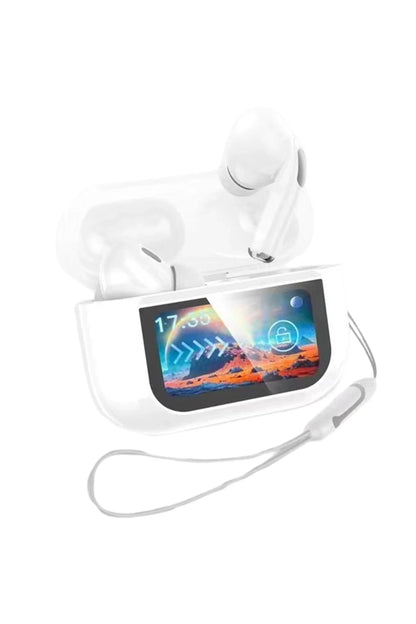 Earldom TWS40 Aktif Gürültü Engelleyici Özellikli Dijital Ekranlı Bluetooth 5.3 Kablosuz Airpods Kulaklık - Beyaz