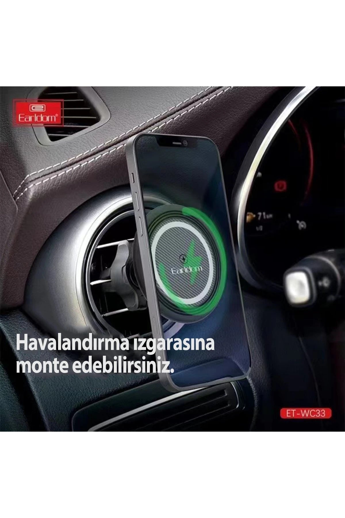 Earldom WC33 Ayarlanabilir Magsafe Araç Tutucu - Siyah