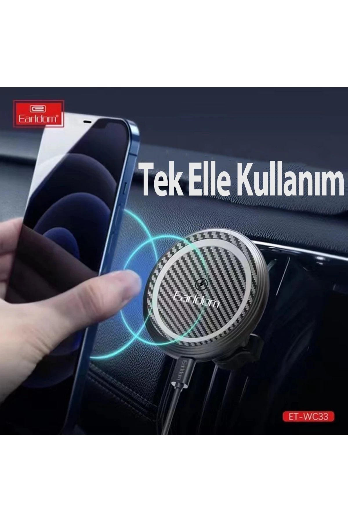 Earldom WC33 Ayarlanabilir Magsafe Araç Tutucu - Siyah