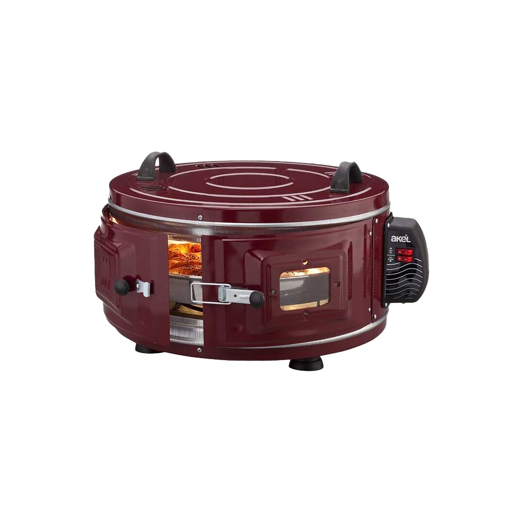 EKONOMİK YUVARLAK DAVUL FIRIN 1100W - 46CM ALÜMİNYUM TEPSİ ÖN GÖZETLEME CAMI AF-007 (5643)