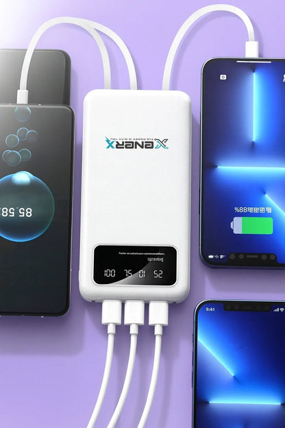 Enerx ENR-P20DC 20000 mAh 2.1 Amper Dahili Kablolu Powerbank Siyah (5643)