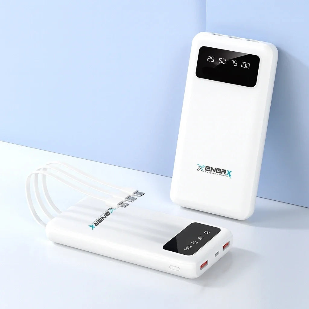 Enerx ENR-P20DC 20000 mAh 2.1 Amper Dahili Kablolu Powerbank Siyah (5643)