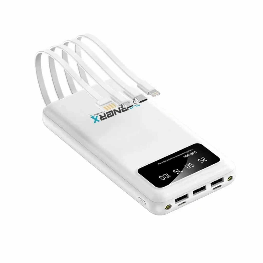 Enerx ENR-P20DC 20000 mAh 2.1 Amper Dahili Kablolu Powerbank Siyah (5643)
