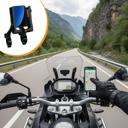 Evrensel Motosiklet Telefon Tutucu – Kaymaz, Kilitlenebilir Güvenli Tutuşlu, 360° Ayarlanabilir Gidon Bağlantılı Akıllı Telefon Aparatı (5643)