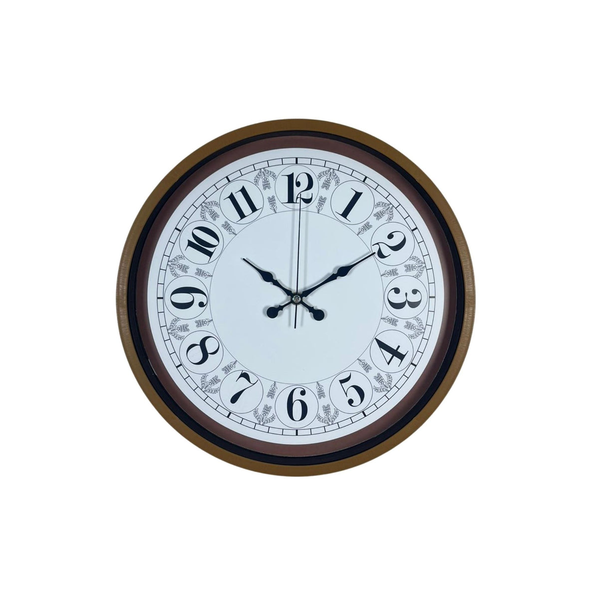 Kahverengi Motifli 36 Cm Duvar Saati