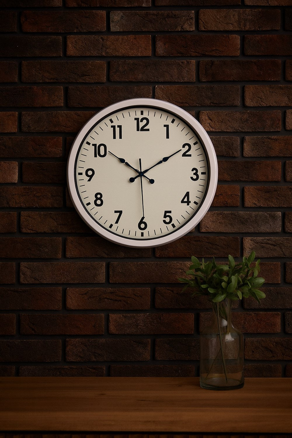White Classic Modern 52 Cm Metal Duvar Saati