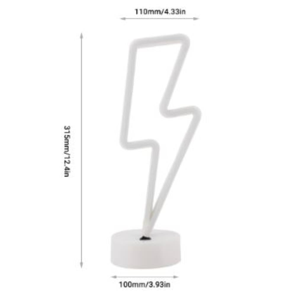 BUFFER® Dekoratif Şimşek Şeklinde Pilli Neon Led Lamba Süs Masa Lambası