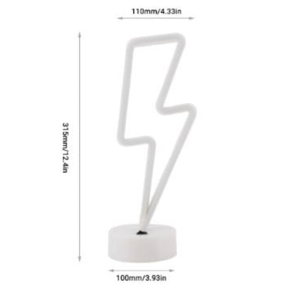 BUFFER® Dekoratif Şimşek Şeklinde Pilli Neon Led Lamba Süs Masa Lambası