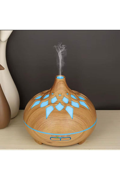 Aroma Difüzör Gece Işığı 7 Led DESENLİ Nemlendirici Kumandalı Buhar Makinesi 550 ml