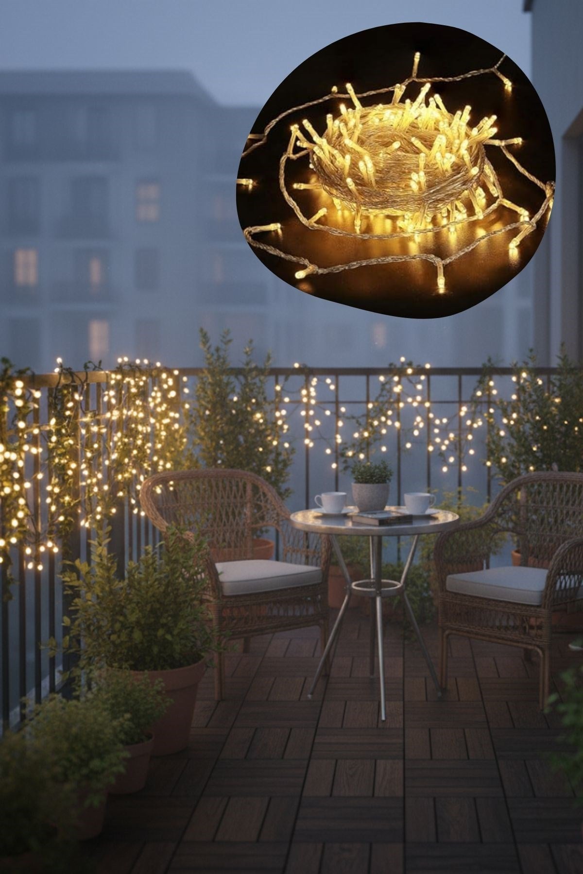 BUFFER® Günışığı Renk 5 Farklı Işık Modlu 10 Metre Eklemeli Dekor Boncuk Model Dekoratif Led