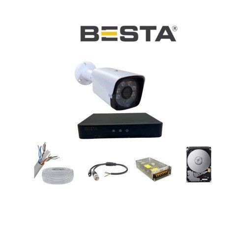 5mp Lens 2mp 1080P 1 Kameralı Ahd Güvenlik Seti 250 GB Harddisk Dahil