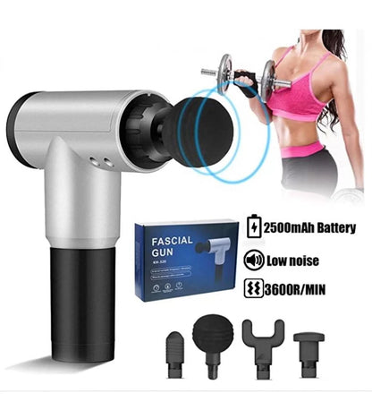 Fascial Gun RH-320 6 Kademe Hız Ayarlı, 4 Parça Başlıklı, Usb Şarjlı, Masaj Tabanca Aleti (5643)