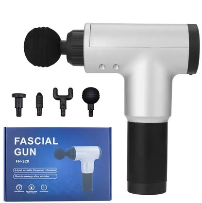 Fascial Gun RH-320 6 Kademe Hız Ayarlı, 4 Parça Başlıklı, Usb Şarjlı, Masaj Tabanca Aleti (5643)
