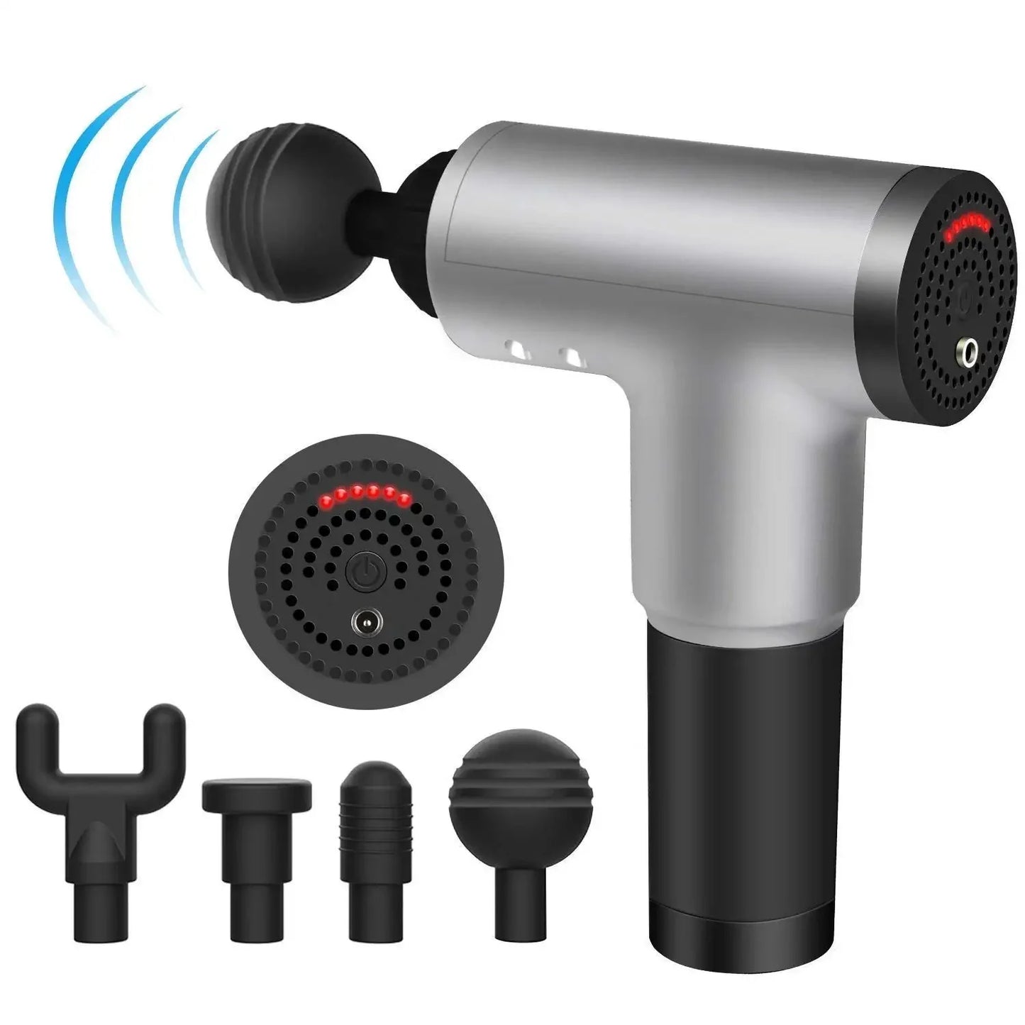 Fascial Gun RH-320 6 Kademe Hız Ayarlı, 4 Parça Başlıklı, Usb Şarjlı, Masaj Tabanca Aleti (5643)