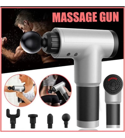 Fascial Gun RH-320 6 Kademe Hız Ayarlı, 4 Parça Başlıklı, Usb Şarjlı, Masaj Tabanca Aleti (5643)