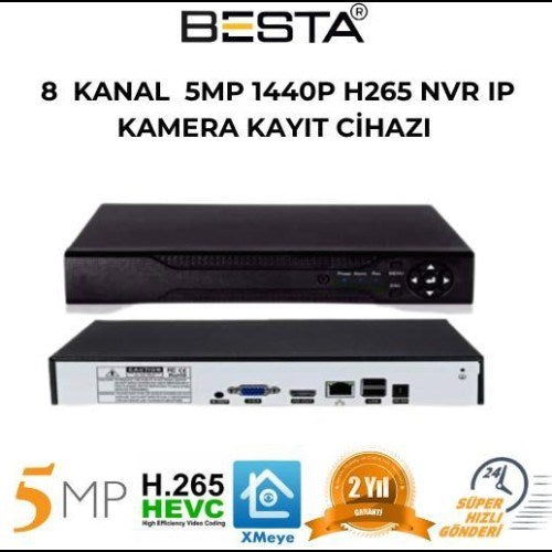 5 MP 1440P 2 DIŞ MEKAN KAMERALI IP POE Güvenlik Seti
