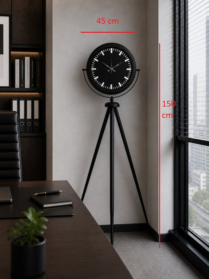 Siyah Lüks Sade Tripod Ayaklı Saat