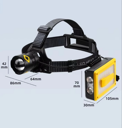 F.b.ı Pro F-3003 Alüminyum Pm10-tg Led Type-c Powerbank Ve Solar Şarjlı Kamp Kafa Feneri