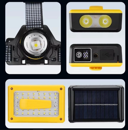 F.b.ı Pro F-3003 Alüminyum Pm10-tg Led Type-c Powerbank Ve Solar Şarjlı Kamp Kafa Feneri